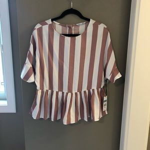 NWTO Dex striped blouse with buttons at back.